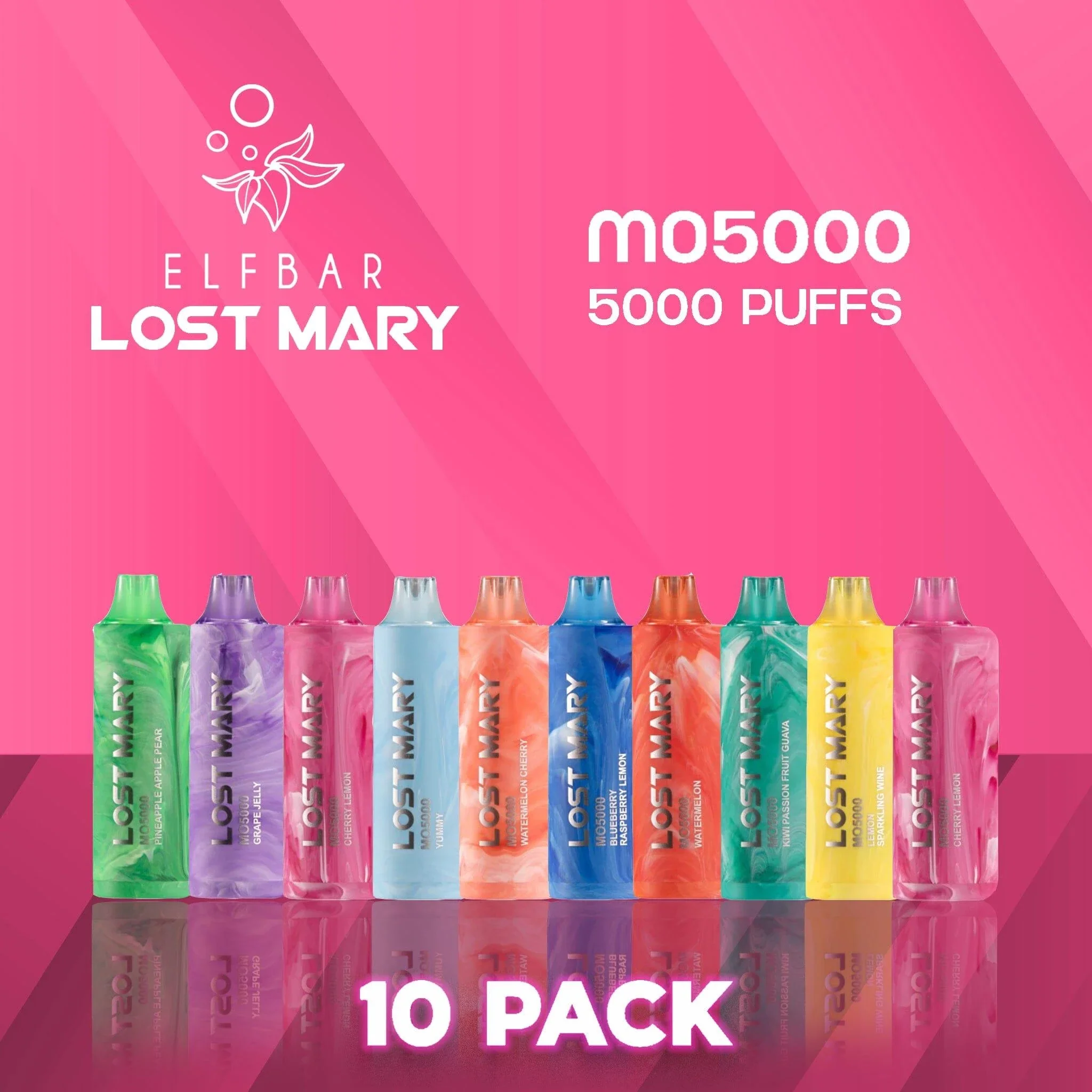Lost Mary MO5000 Disposable Vape 5000 Puffs – 10 Pack – American Smoke Haven